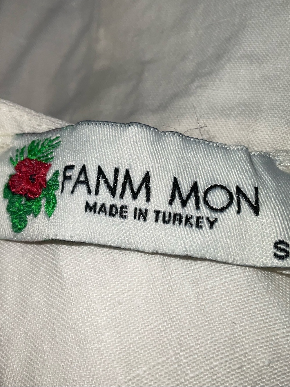 Fanm Mon White Mini Dress with Blue & Pink Floral Embroidery - Picture 5 of 7